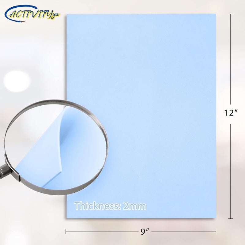 ACTIVITYYA Light Blue EVA Foam Sheets, 9 x 12 Inch, 2mm Thick Handicraft Foam Paper for Arts and Crafts, by - 10 Sheets - Image 2